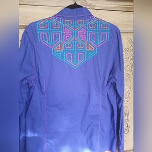 Cruel Embroidered Purple Women's Western Shirt